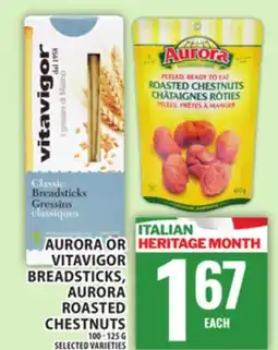 Food Basics AURORA OR VITAVIGOR BREADSTICKS, AURORA ROASTED CHESTNUTS offer