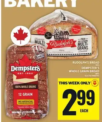 Food Basics RUDOLPH'S BREAD OR DEMPSTER'S WHOLE GRAIN BREAD offer