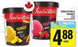 Food Basics IRRESISTIBLE SORBET offer