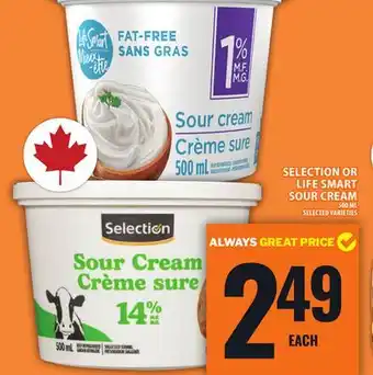 Food Basics SELECTION OR LIFE SMART SOUR CREAM offer
