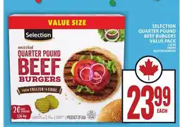 Food Basics SELECTION QUARTER POUND BEEF BURGERS VALUE PACK offer