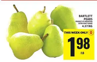 Food Basics BARTLETT PEARS offer