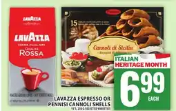 Food Basics LAVAZZA ESPRESSO OR PENNISI CANNOLI SHELLS offer