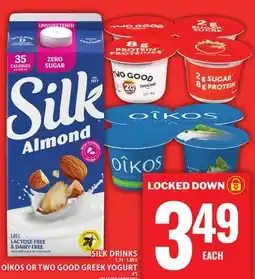 Food Basics SILK DRINKS OR OÎKOS OR TWO GOOD GREEK YOGURT offer
