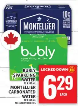 Food Basics BUBLY SPARKLING WATER OR MONTELLIER CARBONATED WATER offer