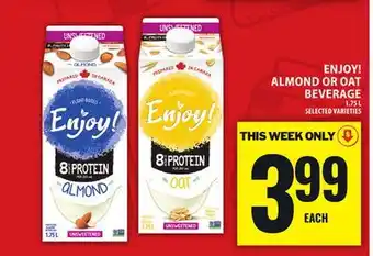 Food Basics ENJOY! ALMOND OR OAT BEVERAGE offer