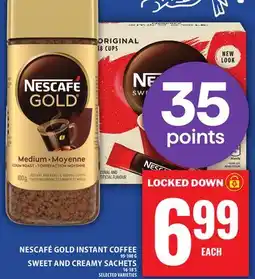Food Basics NESCAFÉ GOLD INSTANT COFFEE or SWEET AND CREAMY SACHETS offer