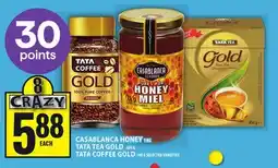 Food Basics CASABLANCA HONEY 1 KG TATA TEA GOLD 450 G TATA COFFEE GOLD 100 G offer