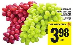 Food Basics GREEN OR RED SEEDLESS GRAPES offer