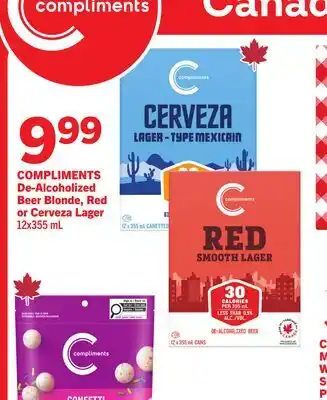 Foodland COMPLIMENTS De-Alcoholized Beer Blonde, Red or Cerveza Lager offer