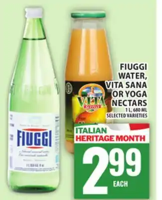 Food Basics FIUGGI WATER, VITA SANA OR YOGA NECTARS offer