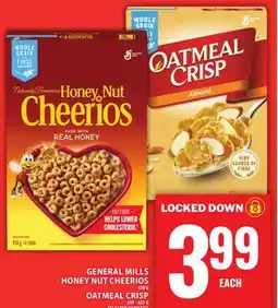Food Basics GENERAL MILLS HONEY NUT CHEERIOS OR OATMEAL CRISP offer
