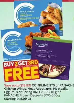 Sobeys Chicken Wings, Meat Appetizers, Meatballs, Egg Rolls or Spring Rolls offer