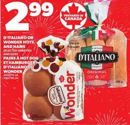 Independent Grocer D'ITALIANO OR WONDER HOTS AND HAMS offer