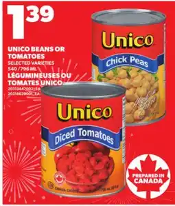 Independent Grocer UNICO BEANS OR TOMATOES , 540 /796 ML offer