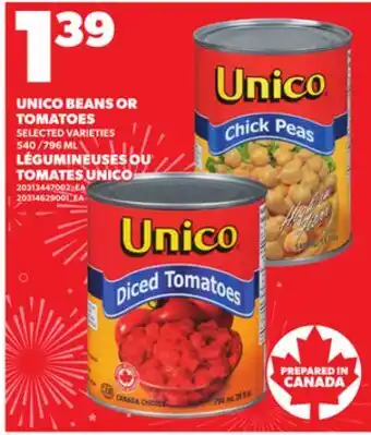 Independent Grocer UNICO BEANS OR TOMATOES , 540 /796 ML offer