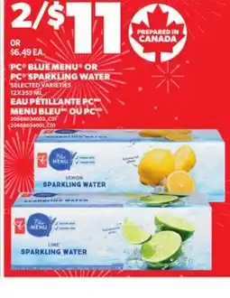 Independent Grocer PC BLUE MENU OR PC SPARKLING WATER offer