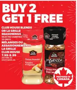 Independent Grocer CLUB HOUSE BLENDS OR LA GRILLE SEASONINGS , 33-260 G offer
