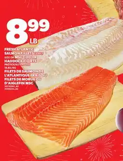 Independent Grocer FRESH ATLANTIC SALMON FILLETS FAMILY SIZE OR MSC COD OR HADDOCK FILLETS, 19.82/KG offer