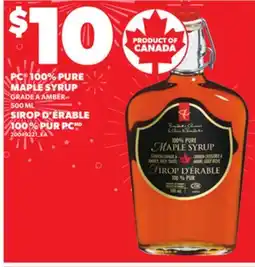 Independent Grocer PC 100% PURE MAPLE SYRUP GRADE A AMBER, 500 ML offer
