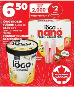 Independent Grocer IÖGO FROZEN YOGURT, 946 ML OR BARS 4/8'S offer