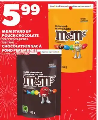 Independent Grocer M & M STAND UP POUCH CHOCOLATE, 155-170 G offer