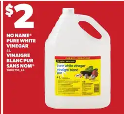 Independent Grocer NO NAME PURE WHITE VINEGAR, 4 L offer