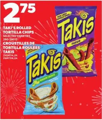 Independent Grocer TAKI'S ROLLED TORTILLA CHIPS, 260-280 G offer