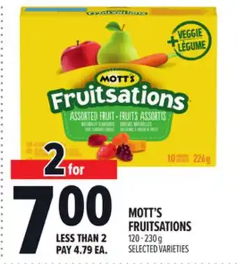 Metro MOTT'S FRUITSATIONS offer