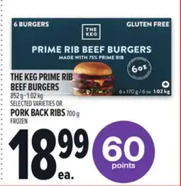 Metro THE KEG PRIME RIB BEEF BURGERS offer