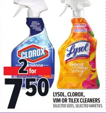 Metro LYSOL, CLOROX, VIM OR TILEX CLEANERS offer