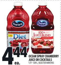 Metro OCEAN SPRAY CRANBERRY JUICE OR COCKTAILS offer