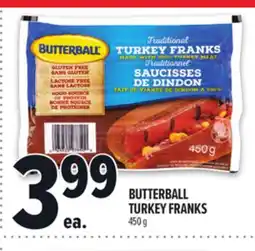 Metro BUTTERBALL TURKEY FRANKS offer