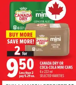 Metro CANADA DRY OR COCA-COLA MINI CANS offer