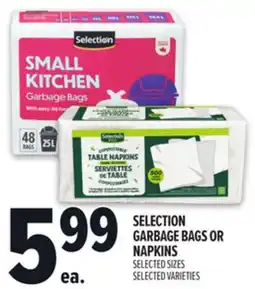 Metro SELECTION GARBAGE BAGS OR NAPKINS offer