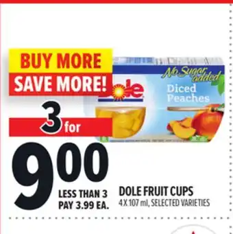 Metro DOLE FRUIT CUPS offer