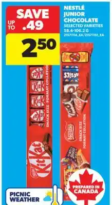 Real Canadian Superstore NESTLÉ JUNIOR CHOCOLATE, 58.4-106.2 G offer