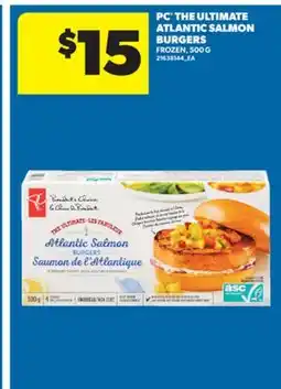 Real Canadian Superstore PC THE ULTIMATE ATLANTIC SALMON BURGERS, 500 G offer