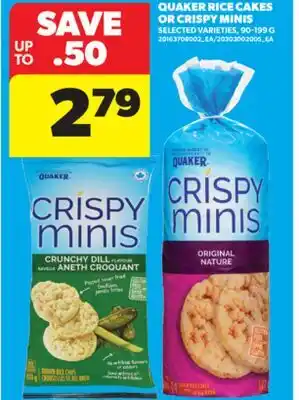 Real Canadian Superstore QUAKER RICE CAKES OR CRISPY MINIS, 90-199 G offer