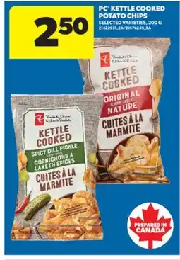 Real Canadian Superstore PC KETTLE COOKED POTATO CHIPS, 200 G offer