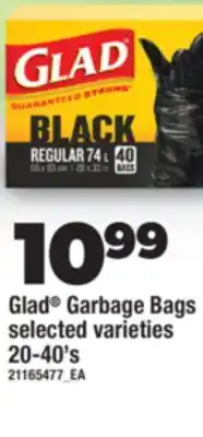 Real Canadian Superstore GLAD GARBAGE BAGS, 20-40's offer