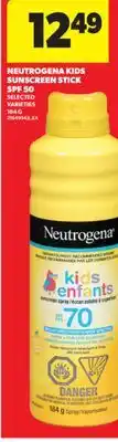 Real Canadian Superstore NEUTROGENA KIDS SUNSCREEN STICK SPF 50, 184 G offer