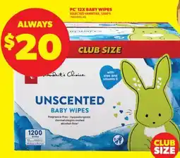 Real Canadian Superstore PC 12X BABY WIPES, 1200'S offer