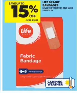 Real Canadian Superstore LIFE BRAND BANDAGES offer