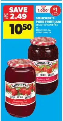 Real Canadian Superstore SMUCKER'S PURE FRUIT JAM, 1 L offer