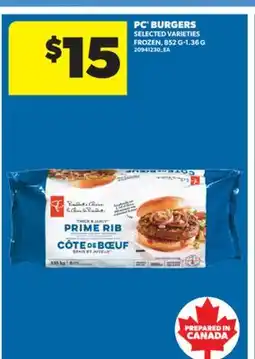 Real Canadian Superstore PC BURGERS, 852 G-1.36 G offer