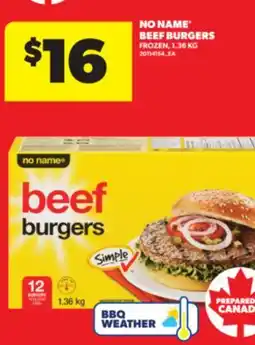Real Canadian Superstore NO NAME BEEF BURGERS, 1.36 KG offer