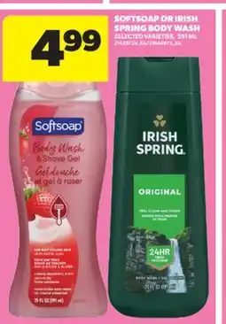 Real Canadian Superstore SOFTSOAP OR IRISH SPRING BODY WASH, 591 ML offer