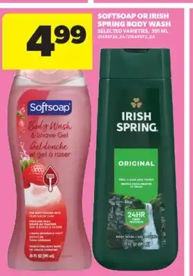 Real Canadian Superstore SOFTSOAP OR IRISH SPRING BODY WASH, 591 ML offer