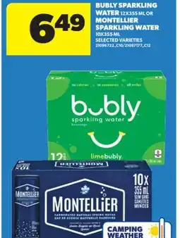Real Canadian Superstore BUBLY SPARKLING WATER, 12X355 ML OR MONTELLIER SPARKLING WATER, 10X355 ML offer